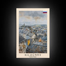 Kilkenny Ireland Scenic View, Framed Canvas Print, Travel Poster, Wall Art, Home Decor, Living Room Decoration, Irish Cityscape Art