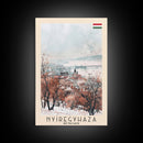 Nyiregyhaza Hungary Travel Poster Framed Canvas Print, Watercolor Painting, Scenic Wall Art, Home Decor, Hungarian Landscape, Rustic Art