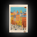 Braunschweig Germany Travel Poster Framed Canvas Print, Midcentury Modern Art, Pop Art Wall Decor, Scenic Wall Art, Home Decor, Living Room Art