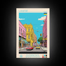Luhansk Ukraine Travel Poster Framed Canvas Print, Wall Decor, Midcentury Modern Art, Pop Art, Scenic Art for Bedroom and Office