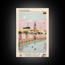 Magdeburg Germany Travel Poster Framed Canvas Print, Midcentury Modern Art, Pop Art Wall Decor, Home Decor, Vacation Gift, Office Art