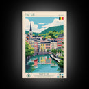 Namur Belgium Travel Poster Framed Canvas Print, Midcentury Modern Art, Pop Art Wall Decor, Scenic Wall Art, Living Room Decoration, Office Gift