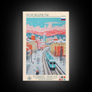 Novokuznetsk Russia Travel Poster Framed Canvas Print, Midcentury Modern Art, Pop Art Wall Decor, Scenic Wall Art, Living Room Decoration, Office Art