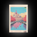 Odesa Ukraine Travel Poster Framed Canvas Print, Midcentury Modern Art, Pop Art Wall Decor, Home Decor, Vacation Gift, Bedroom Art