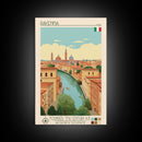 Ravenna Italy Travel Poster Framed Canvas Print, Midcentury Modern Art, Pop Art Wall Decor, Home Decor, Vacation Gift, Office Art