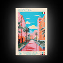 Reggio Emilia Italy Travel Poster Framed Canvas Print, Midcentury Modern Art, Pop Art Wall Decor, Scenic Wall Art, Living Room Decoration, Office Art