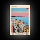 Samsun Turkey Travel Poster Framed Canvas Print, Midcentury Modern Art, Pop Art Wall Decor, Living Room Art, Vacation Gift