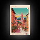 Verona Italy Travel Poster Framed Canvas Print, Midcentury Modern Art, Pop Art Wall Decor, Living Room Art, Home Decoration