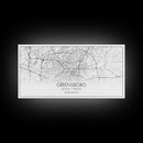 Greensboro City Map, North Carolina Map, Map Art, Minimalist Art, Wall Art, Canvas Art, Cabin Wall Art, Living Room Wall Art, New Home Gift