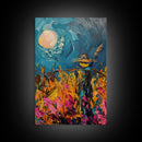 Halloween Ghostly Specter in Enchanted Forest Framed Canvas Print, Spooky Wall Art, Home Decor, Witch's Lair, Gift Idea, Midnight Haunt