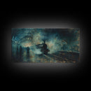 Haunted Railway, Spooky Wall Art, Framed Canvas Print, Unique Halloween Wall Art Gift Idea, Halloween Props
