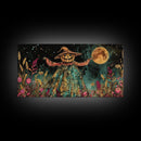 Spooky Jack O' Lantern Scarecrow, Framed Canvas Print, Dark Academia, Halloween Decor, Spooky Season Wall Art