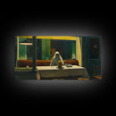 The Haunted Diner, Ghost Having a Stack of Pancakes, Funny Halloween Art Framed Canvas Print