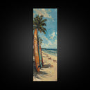 Tall and Narrow Coastal Art Print Framed on Canvas, Surf Art, Beach Landscape Wall Art, Beach House Wall Art, Textured Wall Art for Office