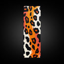 Bold Leopard Print in Orange and Black - Framed Canvas Print, Midcentury Modern Wall Art, Skinny Art, Tall Art, Living Room Decor