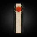 Abstract Sunburst Design on Distressed Background - Framed Canvas Print, Midcentury Modern Art, Skinny Art, Tall Art, Living Room Wall Decor