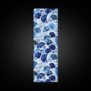 Blue and White Floral Pattern on White Background - Framed Canvas Print, Boho Art, Skinny Art, Tall Art, Midcentury Modern Art, Bedroom Wall Decor