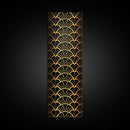 Abstract Gold Geometric Pattern on Black Background - Framed Canvas Print, Art Deco Style, Skinny Art, Tall Art, Midcentury Modern Art, Living Room Wall Decor