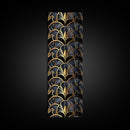 Gold Art Deco Pattern on Black Background - Framed Canvas Print, Midcentury Modern Art, Skinny Art, Tall Art, Living Room Wall Decor, Minimalist Art