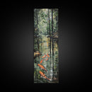 Elegant Koi Fish Swimming Serene Water Garden Nature Art Framed Canvas Print Tall Art Japanese Style Art