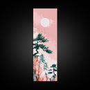 Ethereal Reeds In Windy Meadow Blush Tones Skinny Art Tall Art Framed Canvas Print Japanese Style Art Ukiyo-e Art Wood Block Print Nature