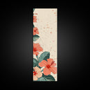 Soft Hibiscus Flowers In Delicate Shades Skinny Art Tall Art Framed Canvas Print Japanese Style Art Ukiyo-e Art Wood Block Print Floral Decorative