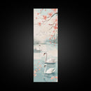 Swirling Butterflies in Japanese Style Tall Skinny Framed Canvas Print - Ukiyo-e Wall Art