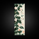 Creamy White Blossoms with Deep Green Leaves Overlapping on a Soft Background Ukiyo-e Art Japanese Framed Canvas Print Skinny Tall Art