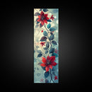 Canvas Print Vibrant Red Clematis Flowers Against Dreamy Background, Perfect For Botanical Wall Art