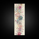 Skinny Art Tall Art Floral Burst Wood Block Print Japanese Style Art Vivid Explosions Of Colors Framed Canvas Print