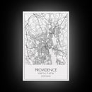 Providence Street Map, Rhode Island Map, City Map Art, Minimalist Art, Wall Art, Canvas Print, Bedroom Wall Décor, Gift For Couples, by NuevArt
