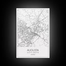 Augusta Street Map, Georgia Map, City Map Art, Dorm Wall Art, Adventure Wall Art, Minimalist Art, Wall Art, Canvas Print, Canvas Wall Art