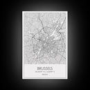 Brussels Street Map, Belgium Map, City Map Art, Modern Art, Wall Art, Canvas Print, Canvas Wall Art, Birthday Gift, Living Room Décor