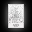 Durham Street Map, North Carolina Map, City Map Art, Minimalist Art, Wall Art, Canvas Print, Traveler Gift, Travel Wall Décor