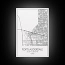 Fort Lauderdale Street Map, California Map, City Map Art, Minimalist Art, Wall Art, Canvas Print, Travel Art, Game Room Décor, Travel Gifts