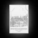 Rancho Cucamonga Street Map, California Map, City Map Art, Minimalist Art, Wall Art, Canvas Print, Office Wall Art, Bon Voyage Gift