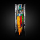 Colorful Canoe Painting Canvas Print Rustic Wall Art Nautical Decor Coastal Art Extra Wide Art Living Room Art Above Couch Art