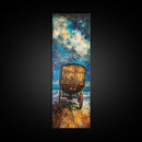 Western Wagon Abstract Canvas Print Rustic Wall Art Farmhouse Art Southwest Landscape Painting Moody Art