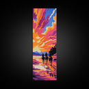 Vibrant Sunset Landscape Framed Canvas Print Joshua Tree Art Lake Tahoe Art Rustic Wall Art Southwest Wall Art Extra Wide Art