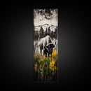 Black White Bison Canvas Print Rustic Wall Art Western Art Farmhouse Art Tall Narrow Art Above Sofa Art Gift Idea Him