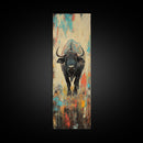 Moody Bison Canvas Print Rustic Wall Art Farmhouse Art Wabi Sabi Art Southwest Wall Art Living Room Art Vertical Wall Art