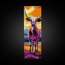 Pop Art Longhorn Canvas Print colorful cow art rustic wall art southwest wall art living room art above sofa art gift idea for her