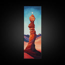 Red Rock Balance Framed Canvas Print, Southwest Wall Art, Joshua Tree Art, Tall Narrow Art, Boho Art, Geometric Wall Art