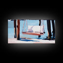 Coastal Swing Painting, Nautical Wall Art, Coastal Decor, Beach House Art, Panoramic Art, Canvas Print, Rustic Art, Guest Room Art