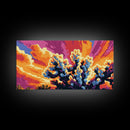 Joshua Tree, desert landscape, sunset art, boho decor, southwest wall art, extra wide art, framed canvas print, panoramic painting