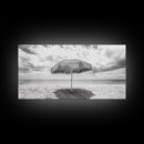 Beach Umbrella, Coastal Wall Art, Minimalist Art, Panoramic Art, Nautical Decor, Extra Wide Art, Coastal Landscape Art, Canvas Print