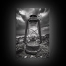 Stormy Lantern by the Sea, nautical decor, moody art, seascape painting, coastal painting, rustic wall art, framed canvas print