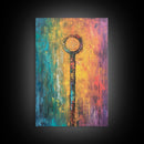 Abstract Key Painting, Bold Colorful Art, Wabi Sabi Wall Art, Southwest Wall Decor, Framed Canvas Print, Gift Idea, Modern Art