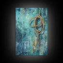 Hanging Rope Art, Moody Art, Framed Canvas Print, Coastal Decor, Wabi Sabi Art, Southwest Wall Art, Nautical Wall Art, Rustic Art