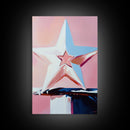 Pastel Star Painting, Light Pink Wall Art, Abstract Star Art, Whimsical Art, Matisse Wall Art, Canvas Print, Minimalist Art, Bedroom Art
